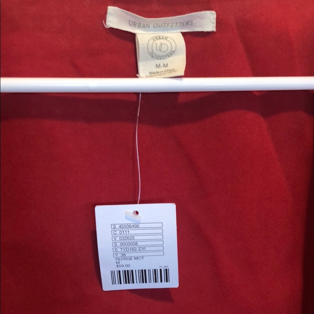 NWT urban outfitters red wrap/ shirt - Picture 3 of 5